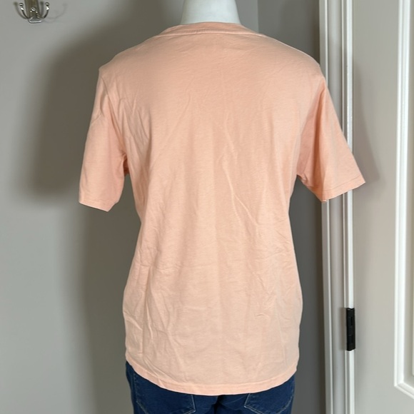 Sezane Amour Libre T Shirt Free Love Cotton Peach Short Sleeve Sz M NEW - Picture 5 of 10